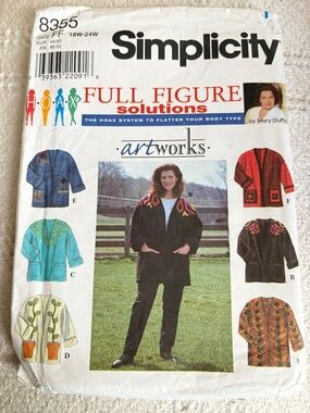 Simplicity Pattern Full Figure Solutions 8355 FF for Women’s Artworks Jacket